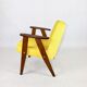 366 armchair in yellow velvet by Józef Chierowski, 1970s