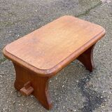 2 vintage farmhouse stools in solid oak from the 19th century.