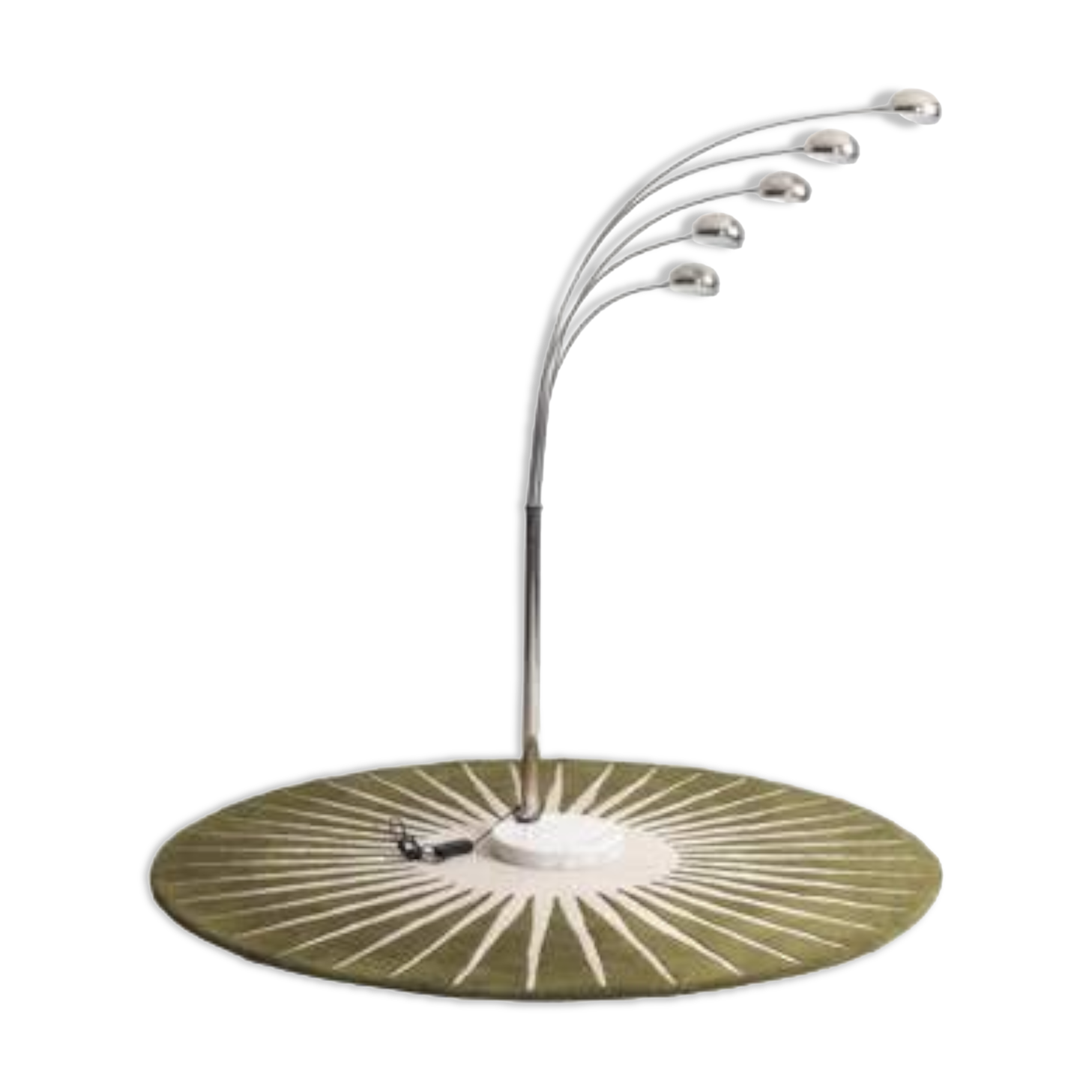 Designer light fixture in chromed steel with a marble base, circa 1970