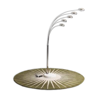 Designer lamp in chrome steel with a marble base, circa 1970