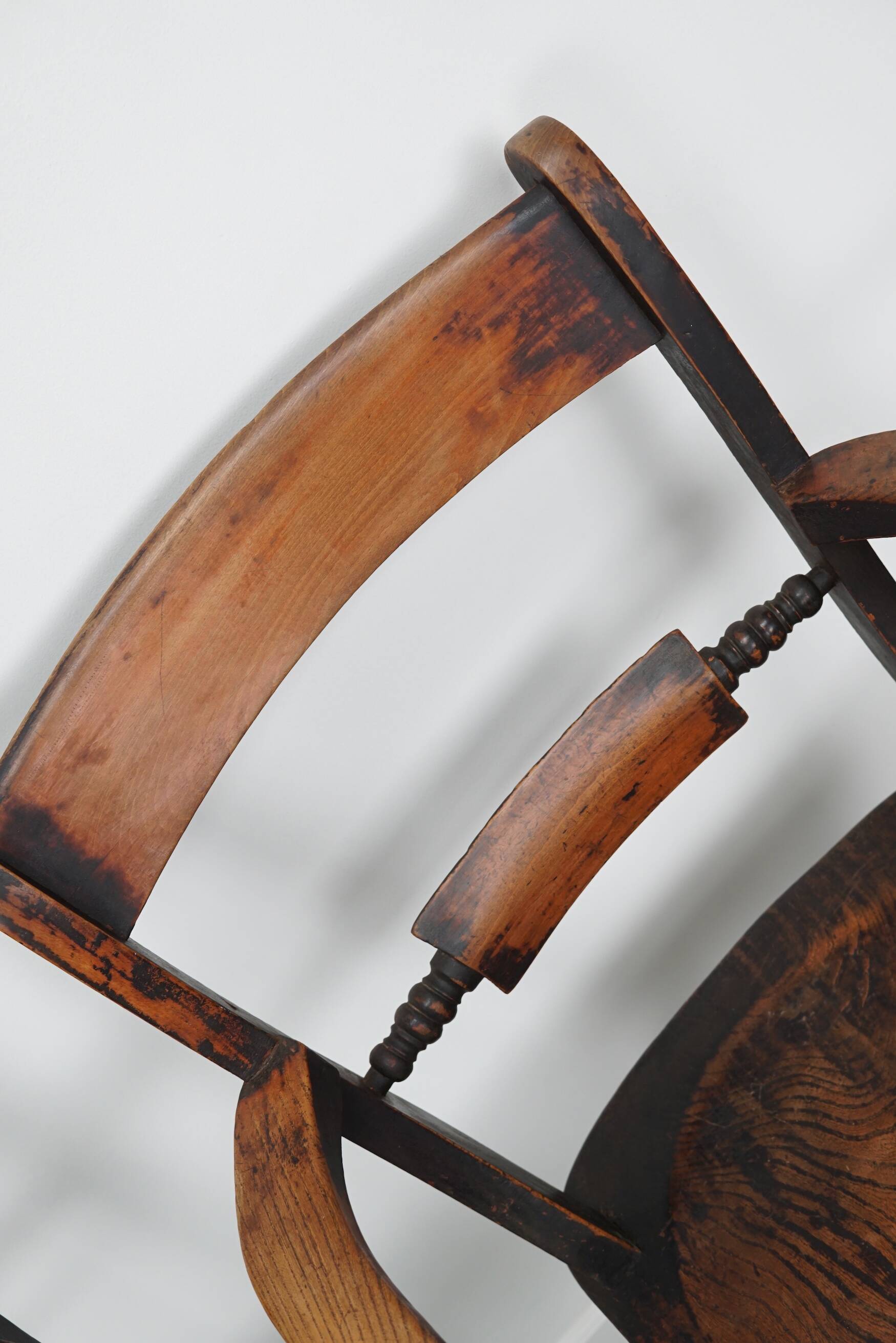 Pair of Antique Oxford Chairs, Windsor, Lath Back, Armchair, Elm, 19thc