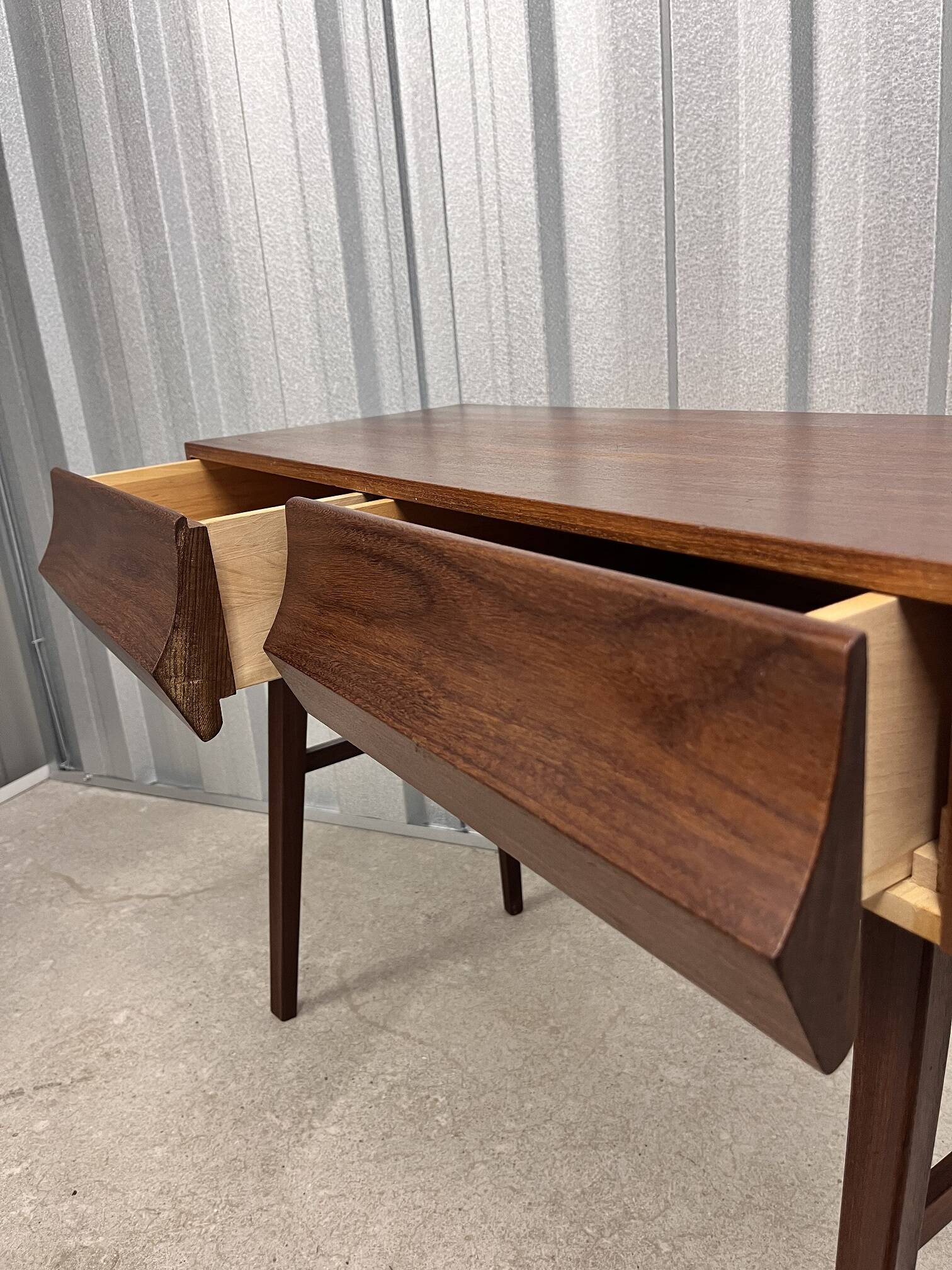 Swedish Console Table with Two Drawers in Dark Teak by G&T, 1960s