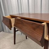 Swedish Console Table with Two Drawers in Dark Teak by G&T, 1960s