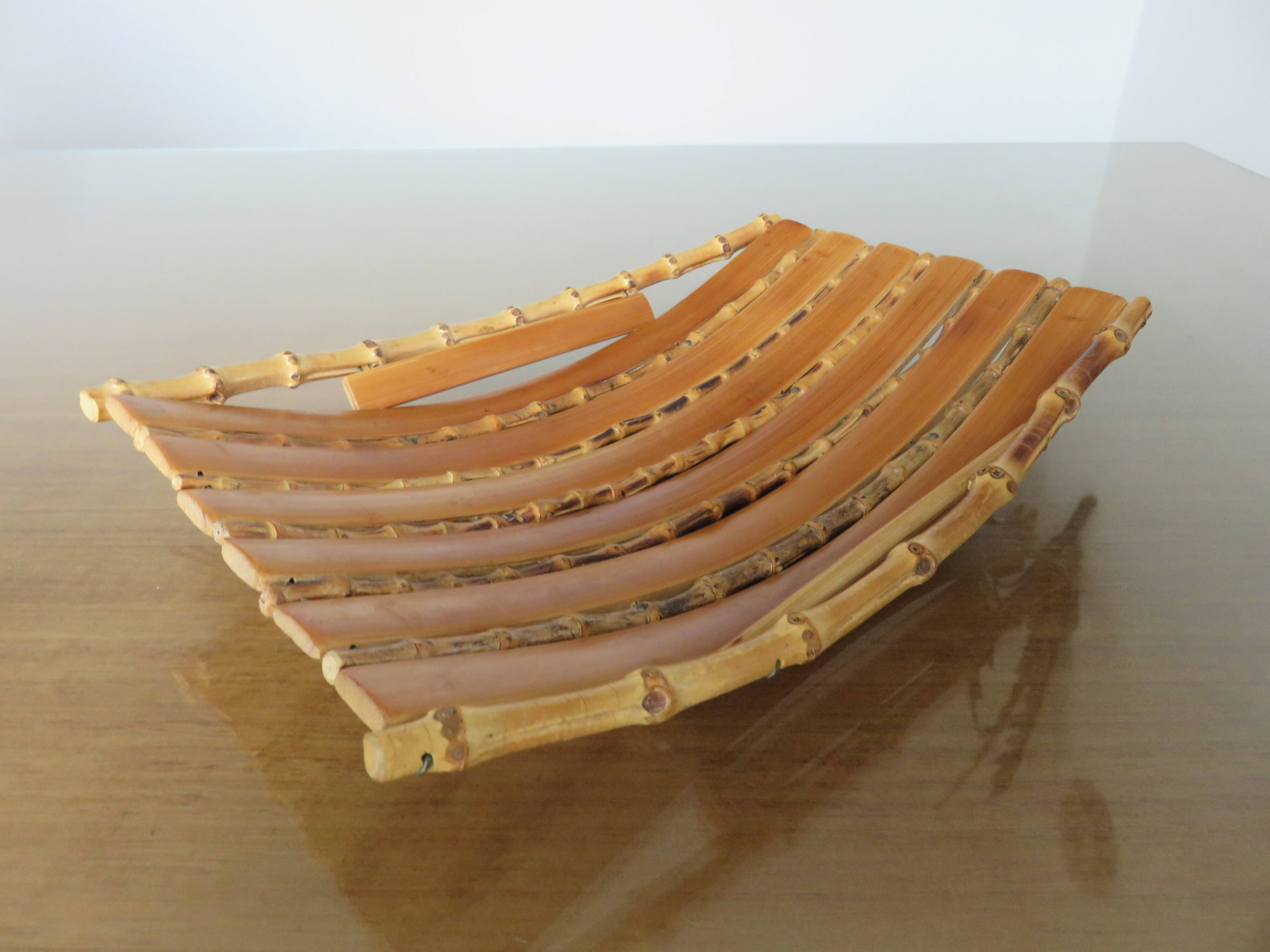 Bowl, bamboo basket from the 60s 70s.