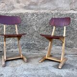 Pair of child chair Casals beech red