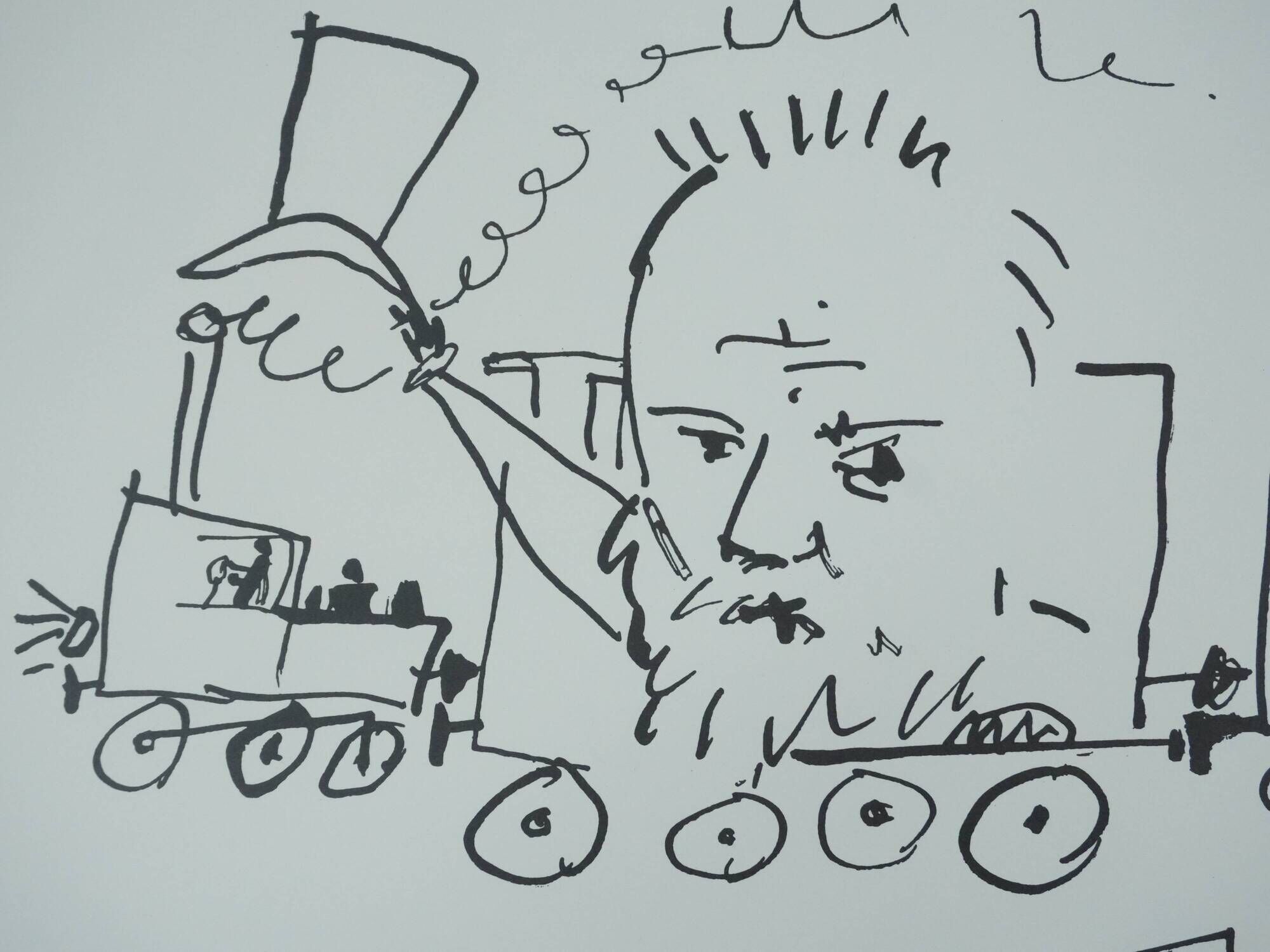 Pablo picasso: the train journey, signed quadrichromy