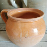 Old terracotta pot glazed ochre color