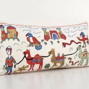 Vintage embroidered cushion cover 46x89 cm