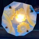 VINTAGE CHANDELIER/SUSPENSION 1940 YELLOW FLOWERS