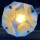 VINTAGE CHANDELIER/SUSPENSION 1940 YELLOW FLOWERS