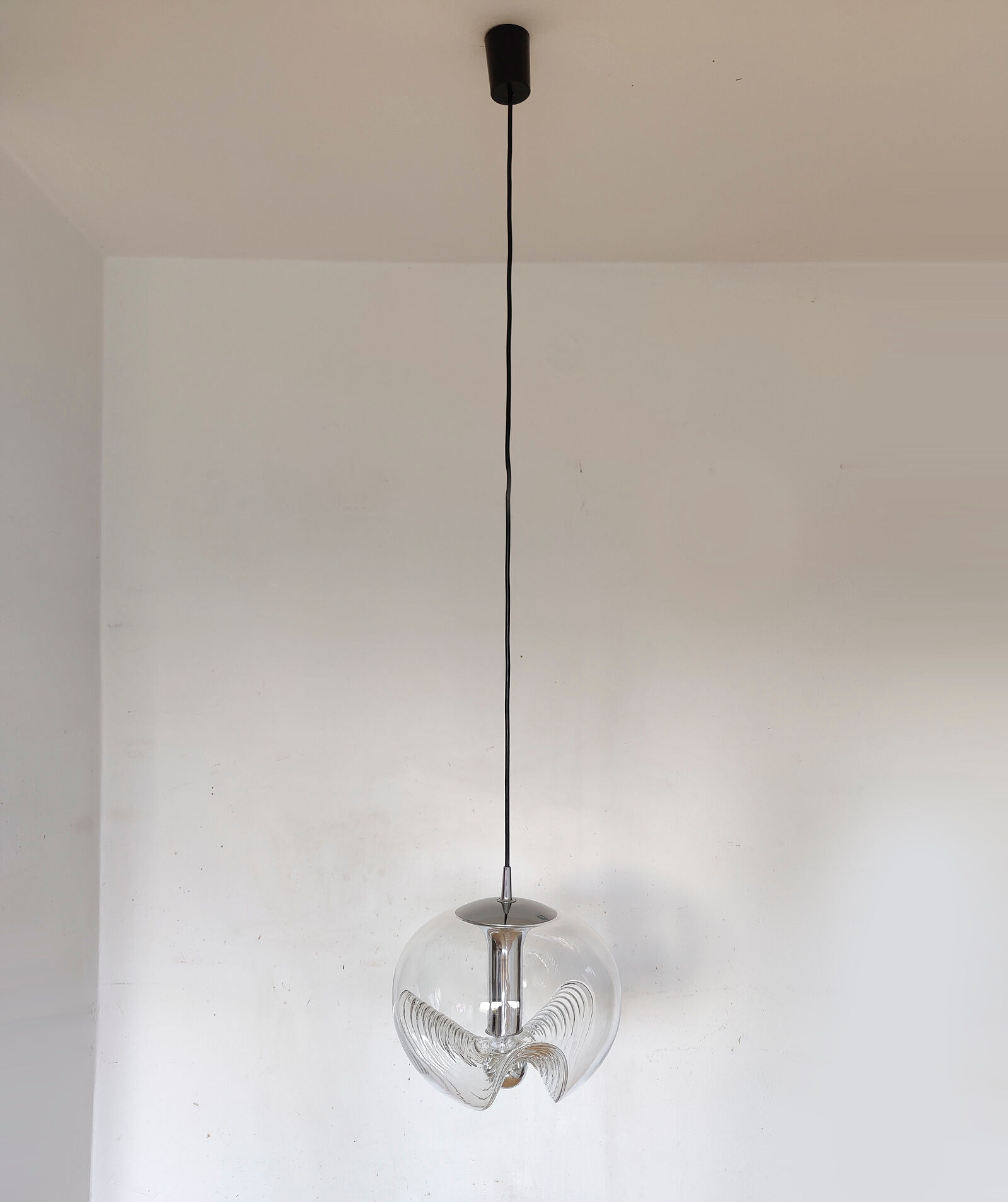 Pendant lamp "futura" by peill and putzler germany 1960s