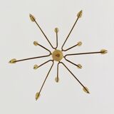Italian mid century modern brass Sputnik chandelier
