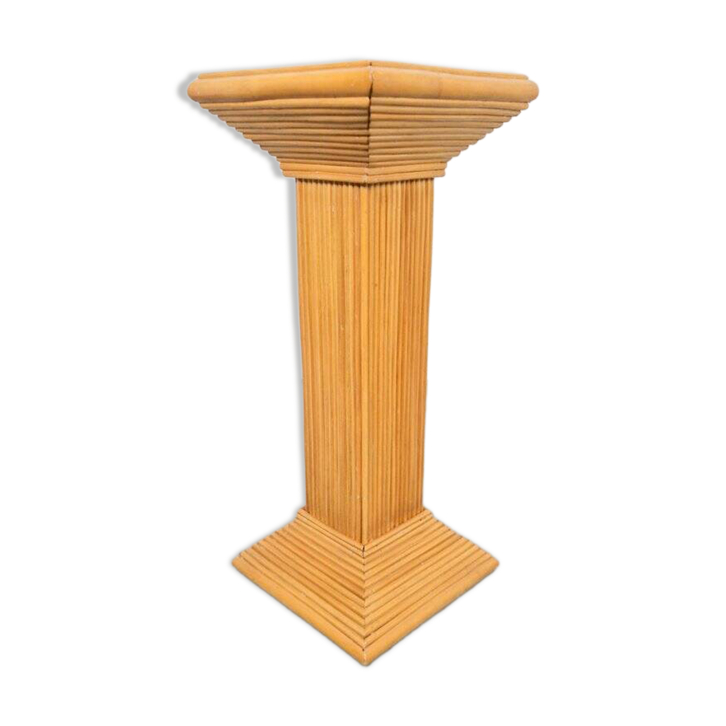 Vintage Rattan Pedestal from Vivai del Sud, 1980s