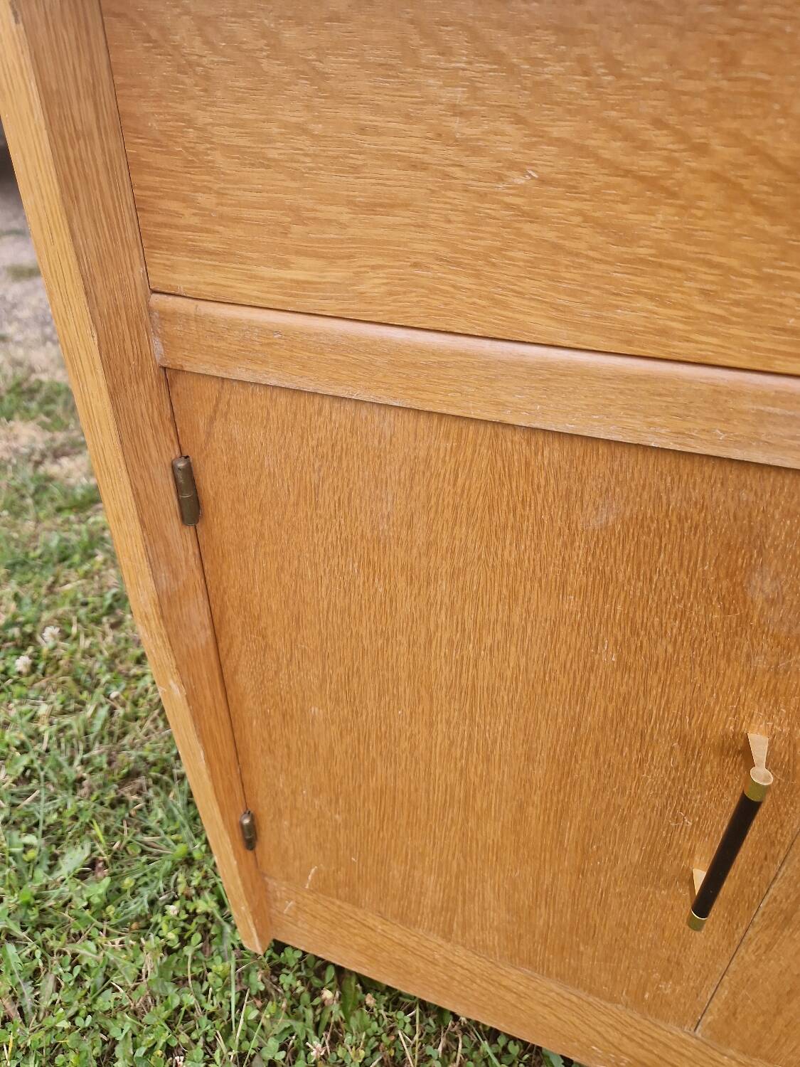 Small vintage oak veneer sideboard from the 1960s