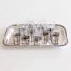 Liqueur service with 10 crystal glasses, solid silver and tray.