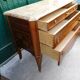 Commode 3 tiroirs plateau marbre style louis xvi en bois de rose