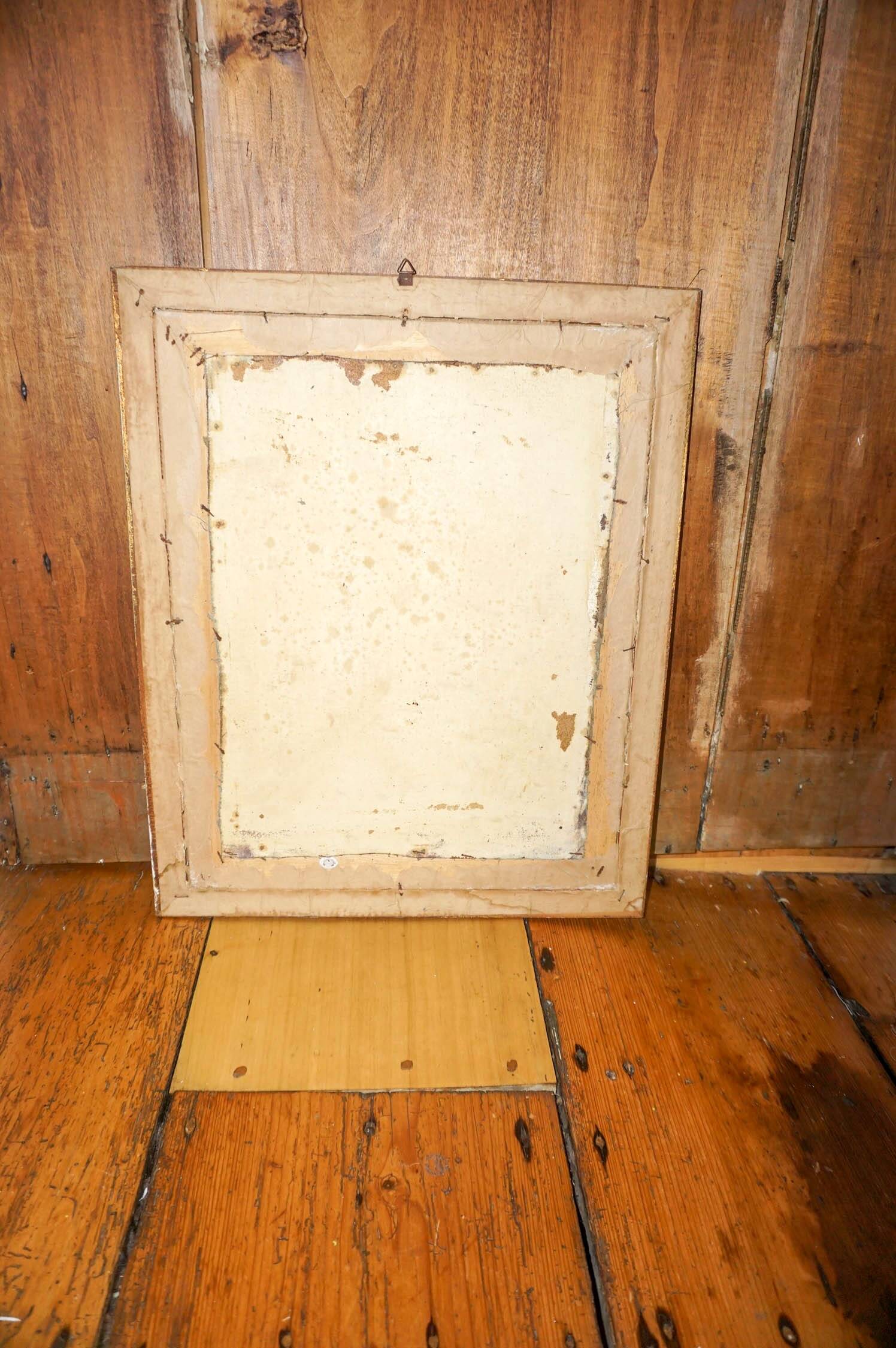 vintage oil painting venice scene * framed canvas * mid-century