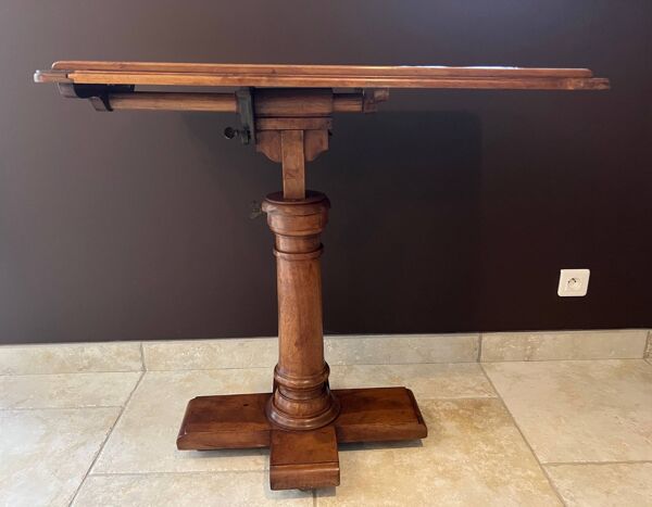 Table de travail à système XIXe, bureau inclinable, architecte, dessin