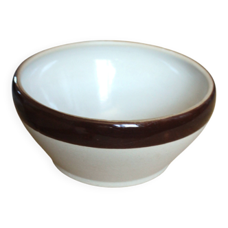 Two-tone vintage stoneware salad bowl from Digoin.