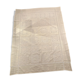 Nappe lin brodée main ancienne