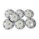 7 assiettes plates Mary Lou Digoin bord bleu