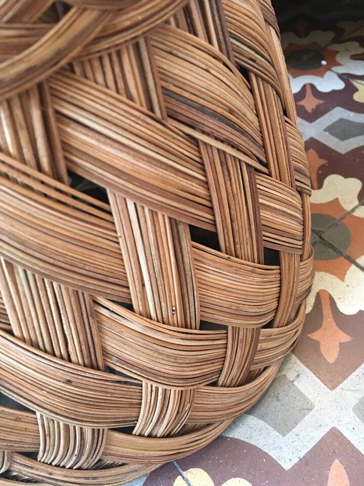 Two matching wicker pot covers