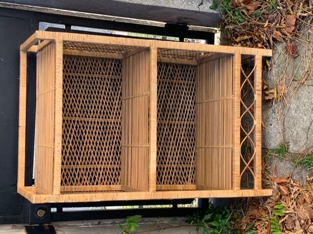 Rattan wicker shelf, 3 floors vintage 1960/70