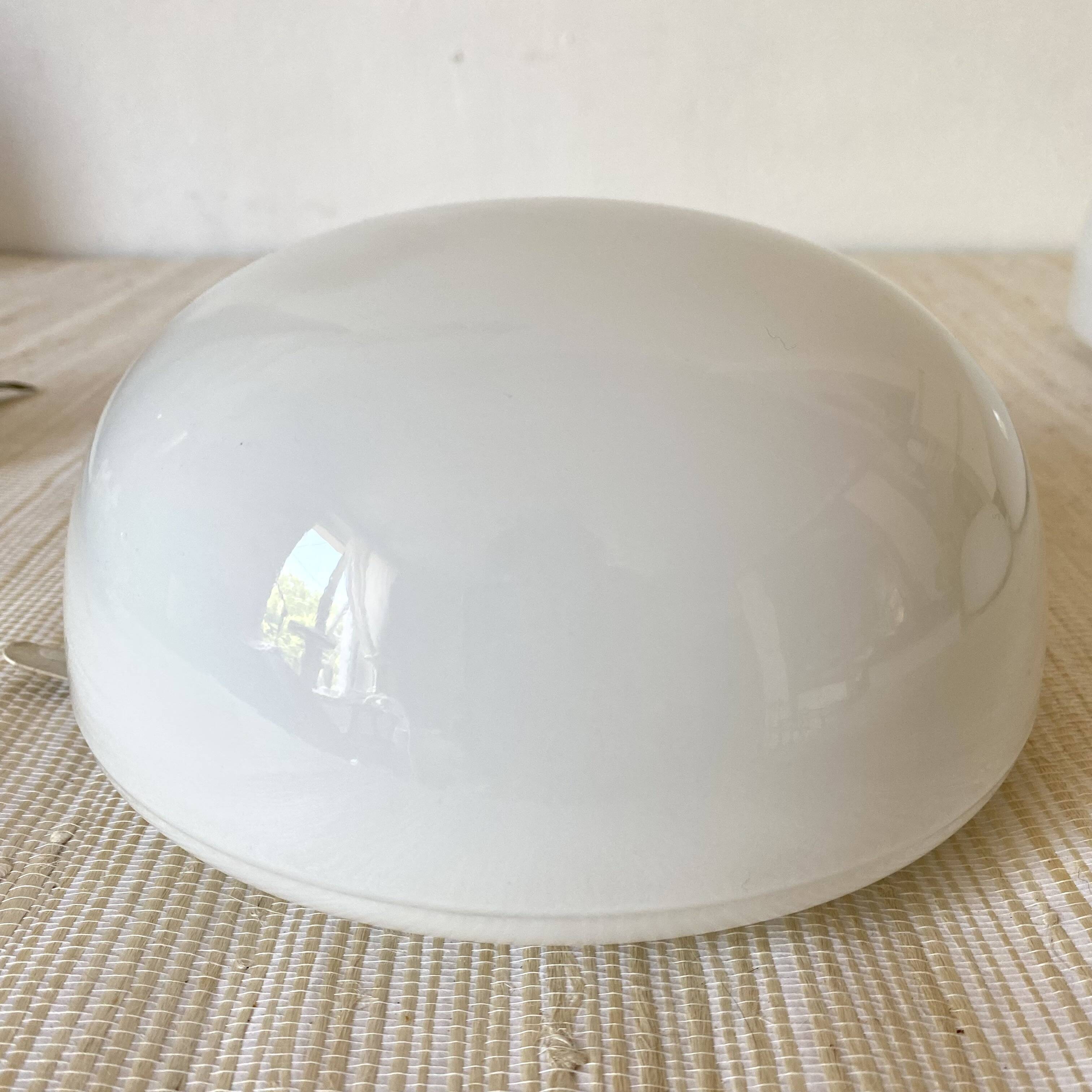 Round vintage opaline ceiling light, curved