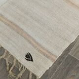 Beige & Black Striped Vintage Kilim Rug, 170x256 Cm