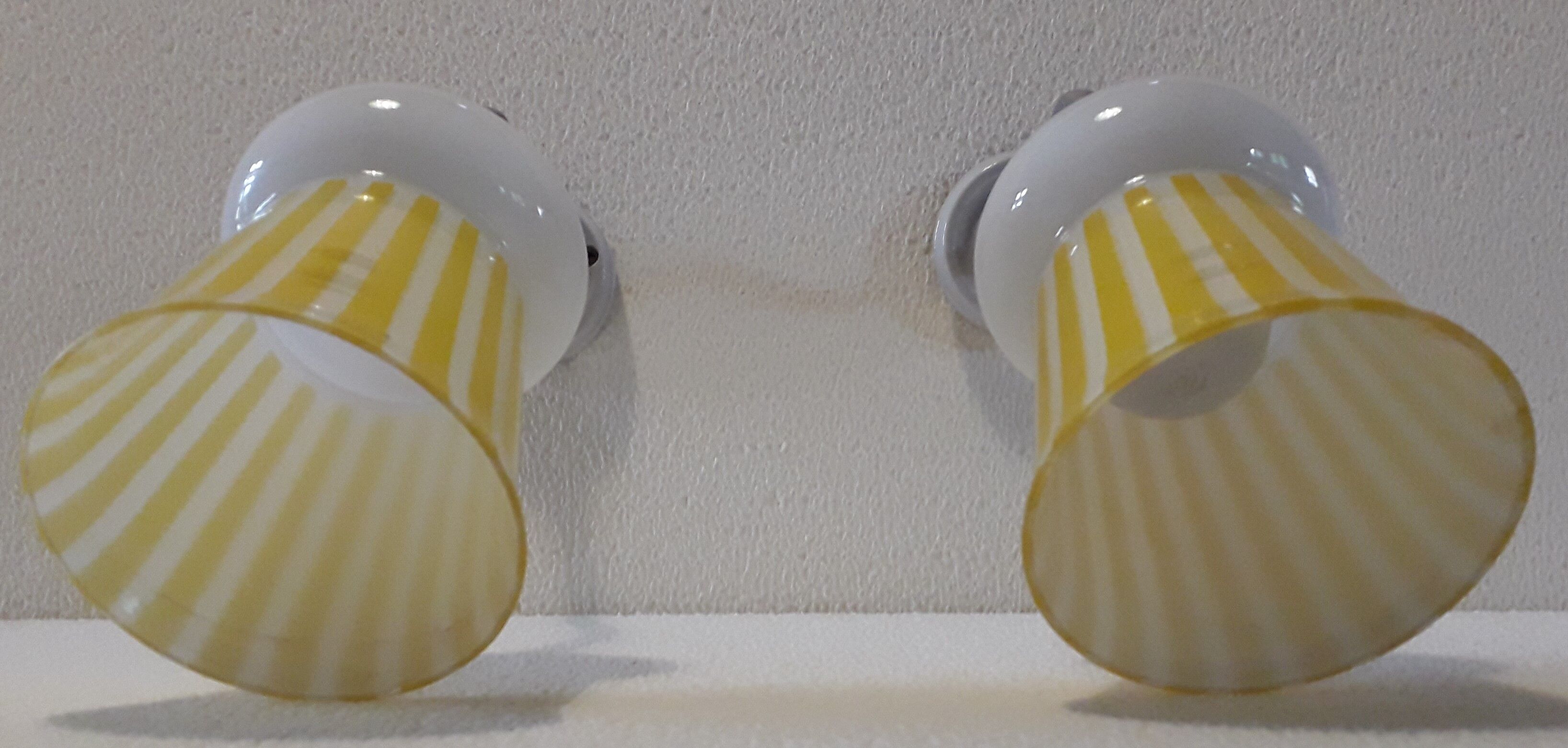 Duo of swan collar wall lamps