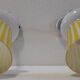 Duo of swan collar wall lamps