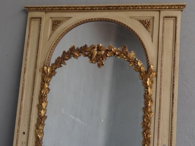 mirror carved wood painted gold st Louis XVI 116x153cm
