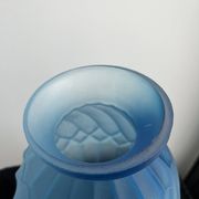 Art Deco vase in frosted blue glass