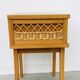 Vintage light wood and rattan bedside - 1960