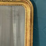Old mirror from the Louis Philippe period around 1840, original leaf gilding, good condition
