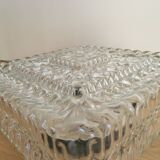 Plafonnier vintage en verre gaufré : éclairage rétro des années 1970