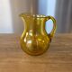 Jug / Glass Bullied Pitcher Biot Yellow Amber Honey Signed