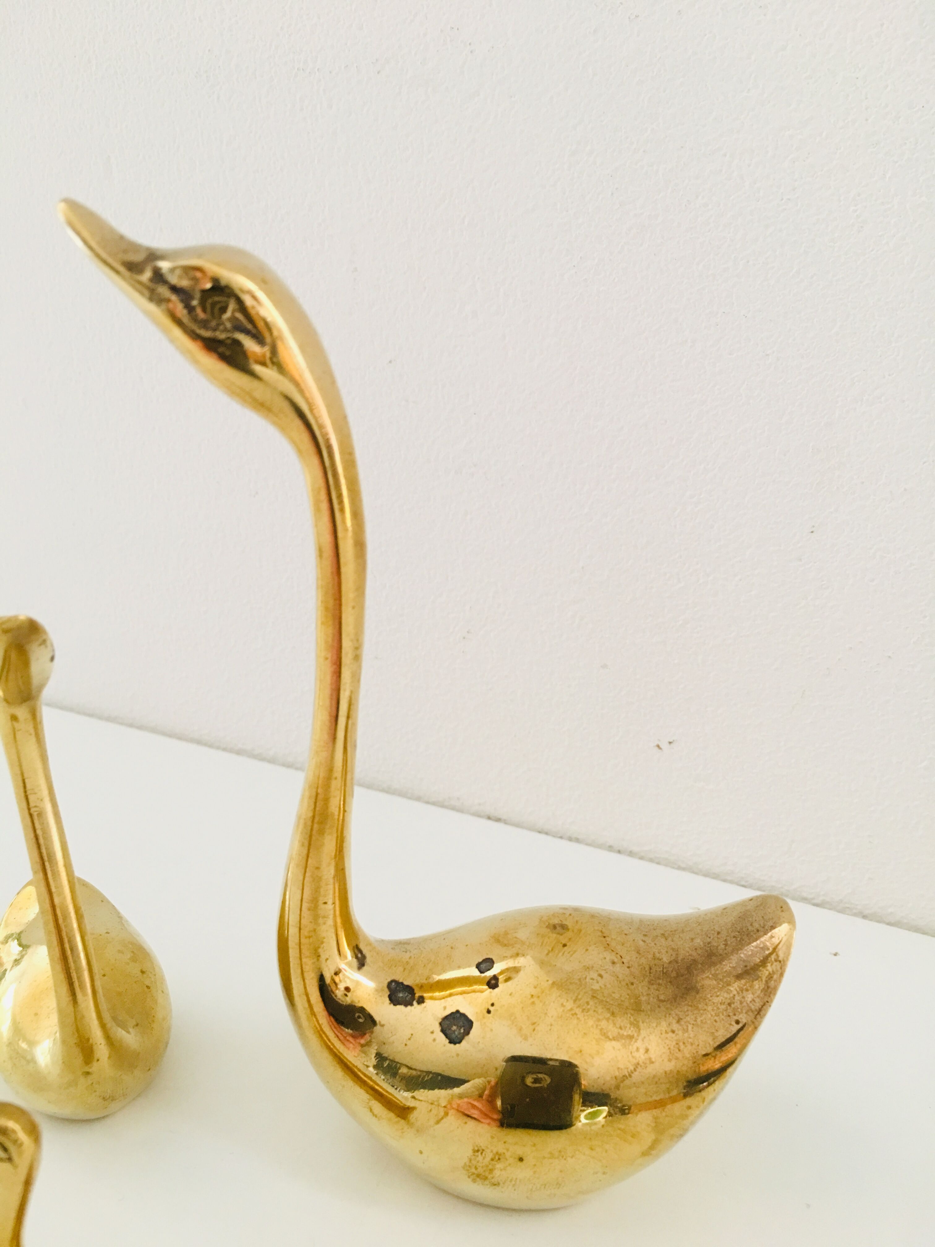 Vintage brass swan lot
