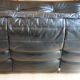 2-seater black leather Togo sofa by Michel Ducaroy for Ligne Roset in 1973