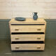 Exotic wood chest of drawers 1980 bronze handles