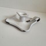 Square white enamel candle holder