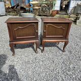 Pair of Louis XV style oak bedside tables