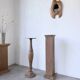 Paire de sellettes colonnes en bois 1950