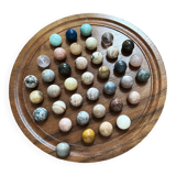 Solitaire game in Rosewood wood and 38 semi-precious stones