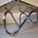 Wave coffee table in smoked tempered glass, 1970