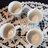 4 porcelain forget-me-not coffee cups