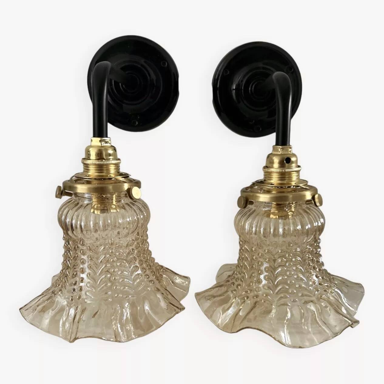 Vintage glass wall sconces