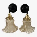 Vintage glass wall sconces