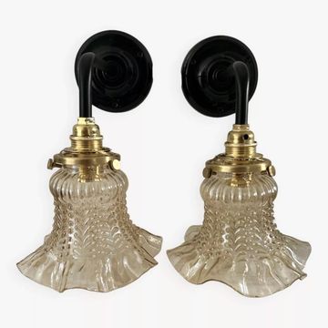 Appliques murales en verre vintage
