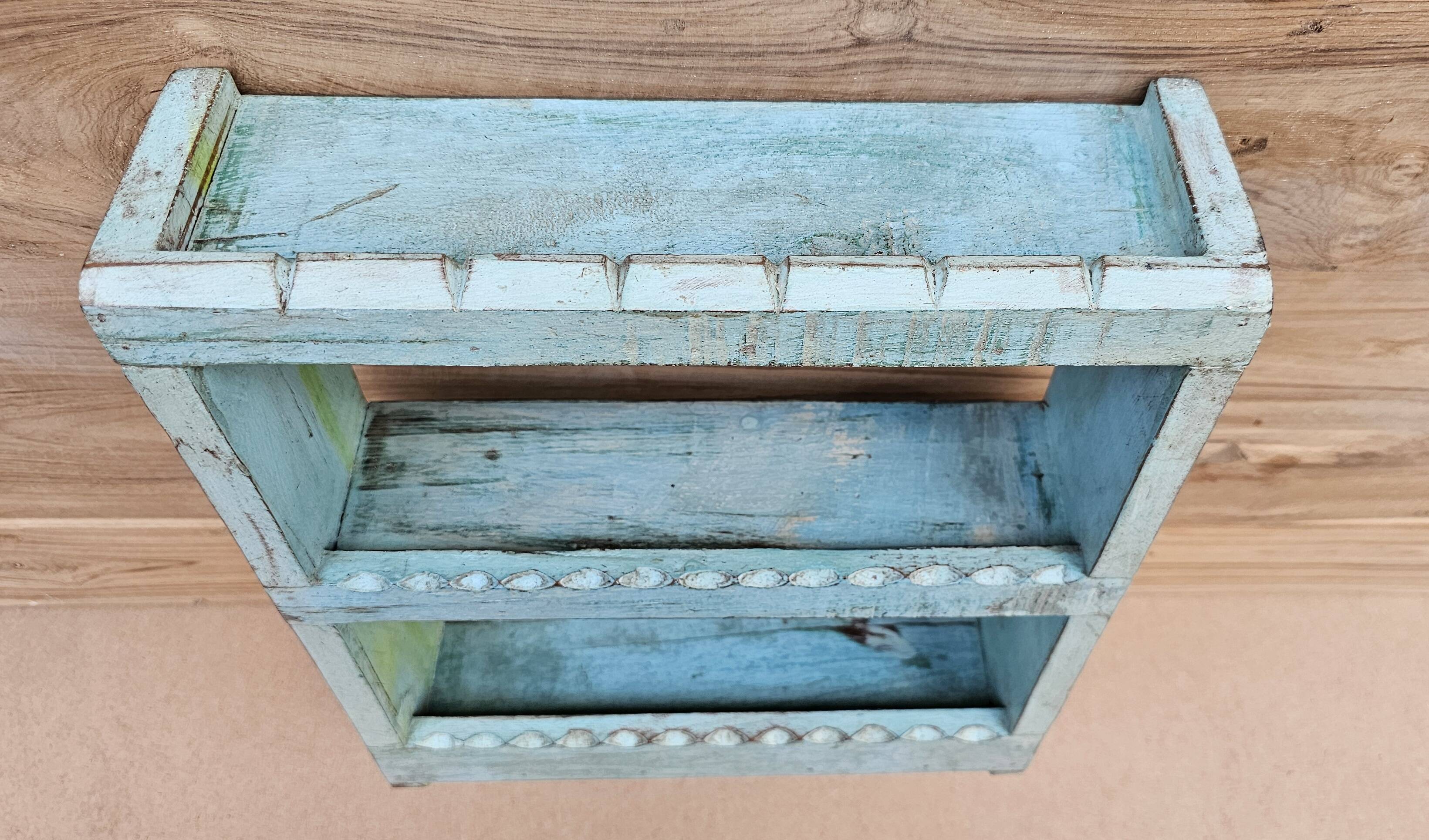 Burmese teak wall shelf